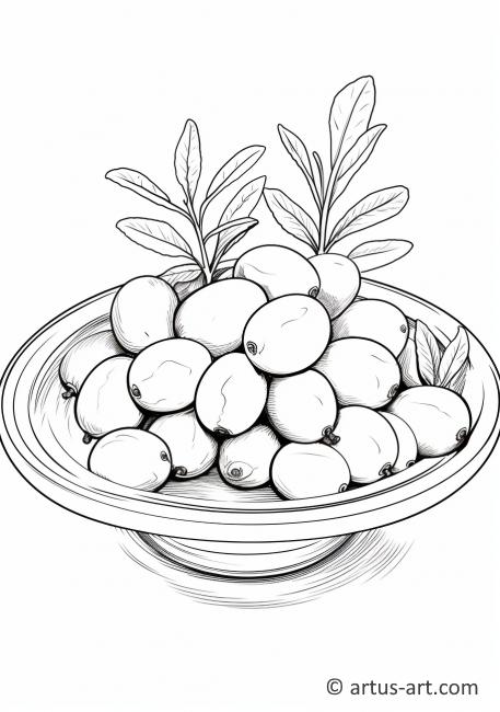 Kumquat on a Plate Coloring Page